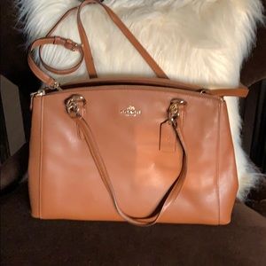 NWT coach Christie pebbled leather carryall